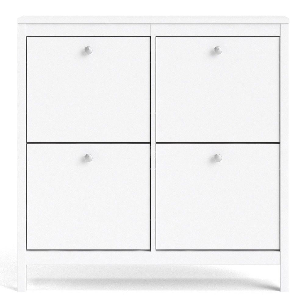 White 4 Compartment Shoe Storage Cabinet