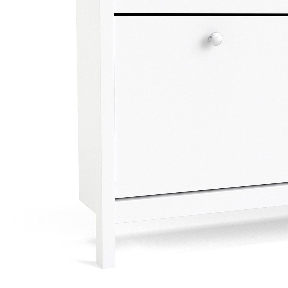 White 4 Compartment Shoe Storage Cabinet