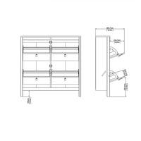 Thumbnail for Matt Black 4 Compartment Shoe Cabinet With Metal Knobs