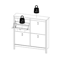 Thumbnail for Matt Black 4 Compartment Shoe Cabinet With Metal Knobs