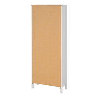 Thumbnail for White 2 Glass Door And 3 Drawer Cabinet With Metal Round Handles