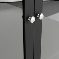 Thumbnail for Matt Black 2 Glass Door 3 Drawer Cabinet With Metal Knobs 199x77.85cm