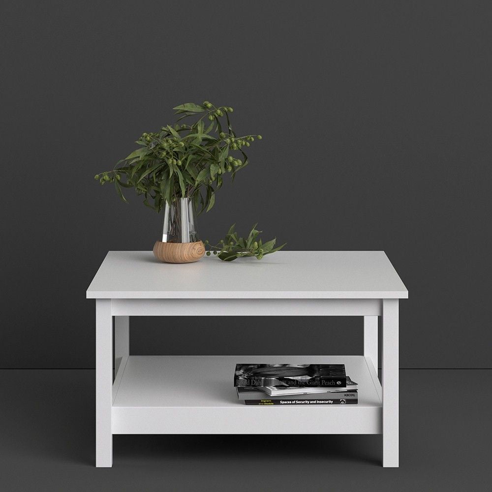 Small White Open Shelf Coffee Table