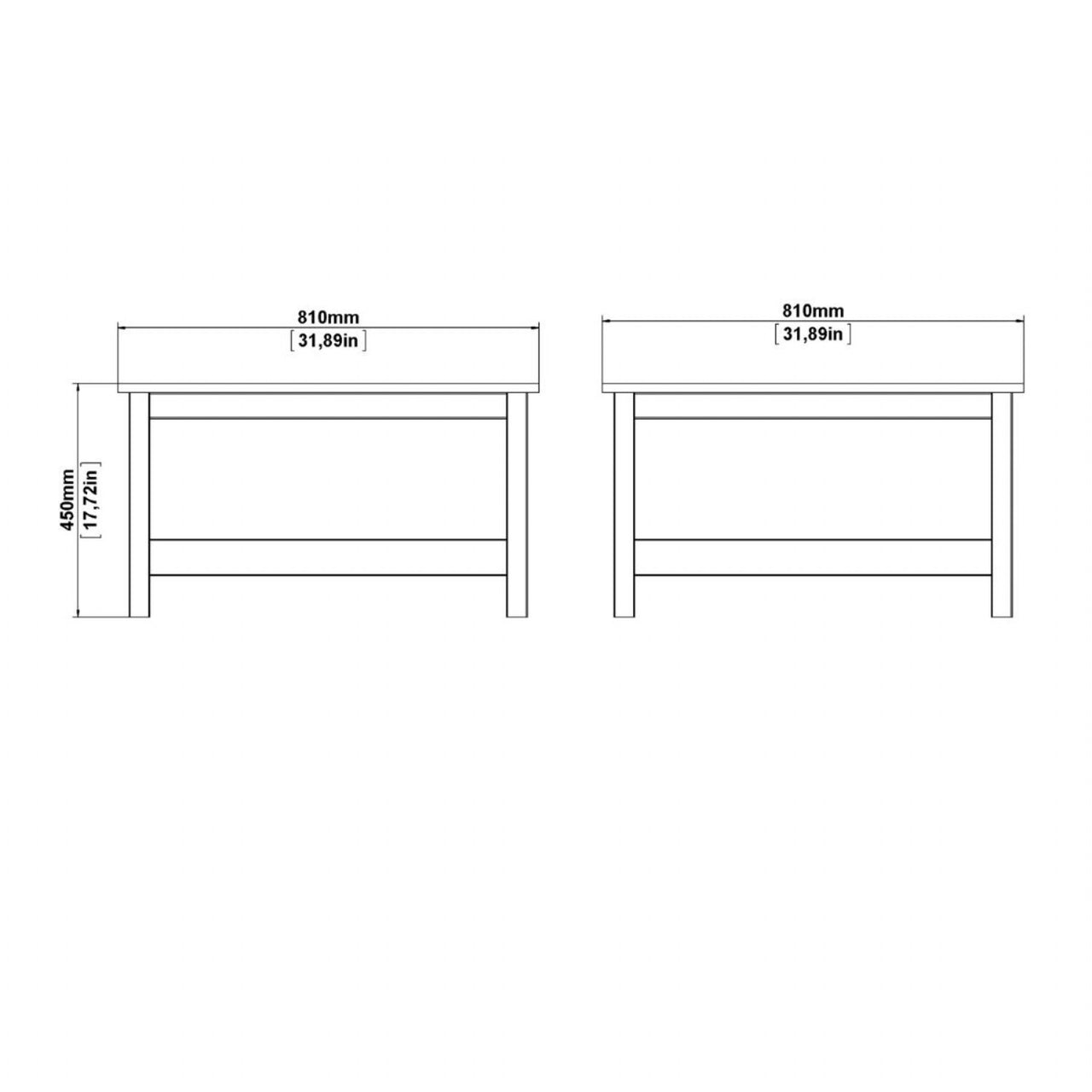 Small White Open Shelf Coffee Table