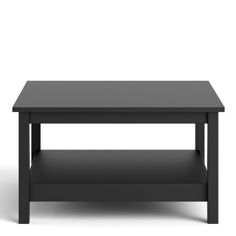 Modern Low Matt Black Open Shelf Coffee Table