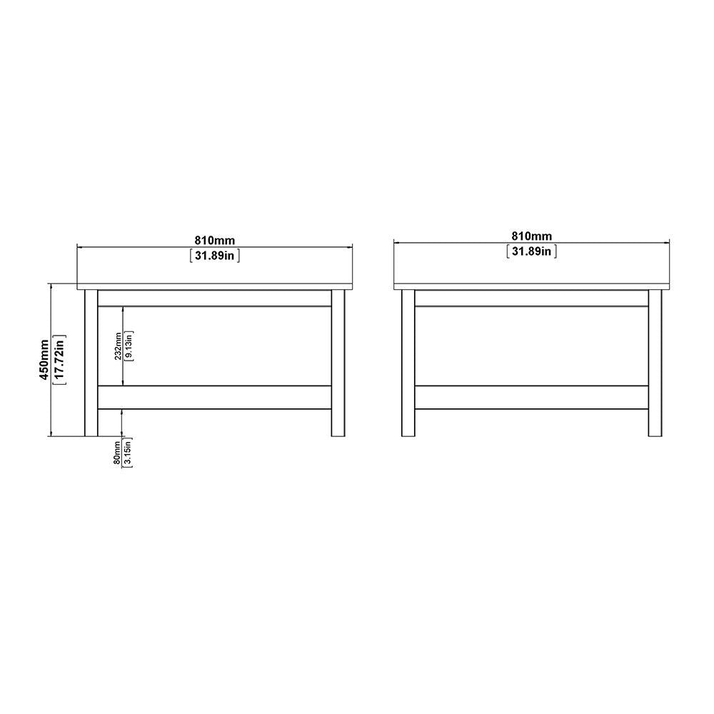 Modern Low Matt Black Open Shelf Coffee Table