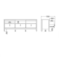 Thumbnail for Large White Wooden TV Media Unit with 3 Drawers