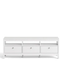 Thumbnail for Large White Wooden TV Media Unit with 3 Drawers