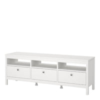 Thumbnail for Large White Wooden TV Media Unit with 3 Drawers