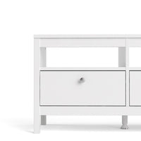 Thumbnail for Large White Wooden TV Media Unit with 3 Drawers