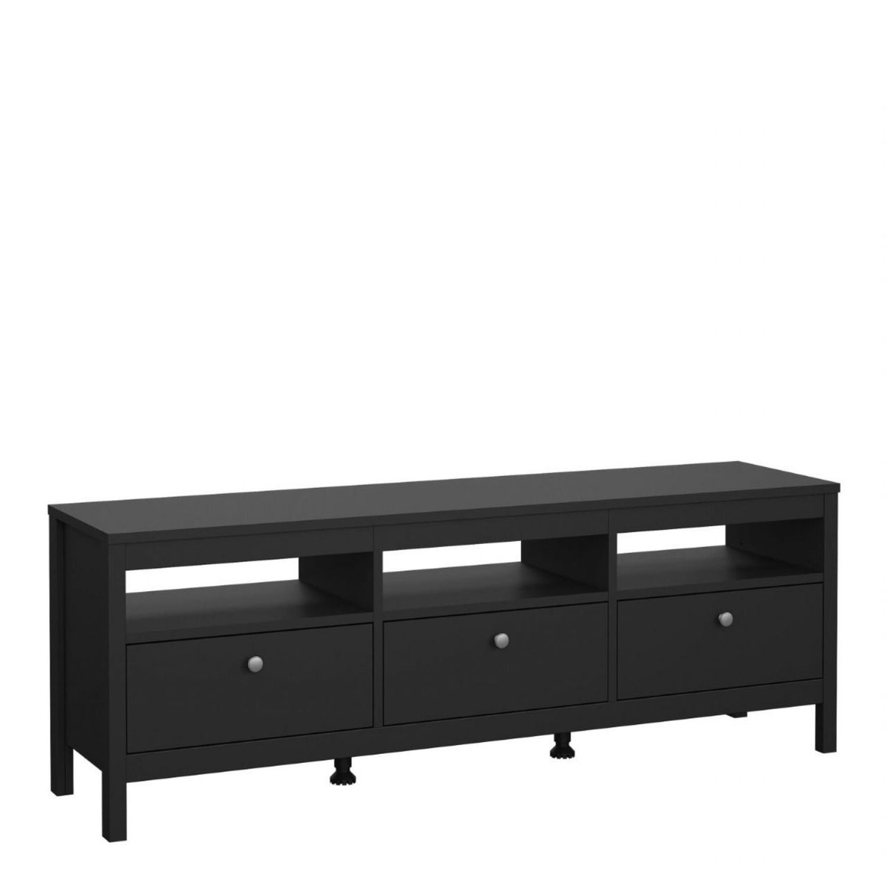 Matt Black 3 Drawer TV Unit