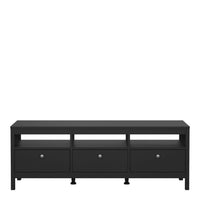 Thumbnail for Matt Black 3 Drawer TV Unit