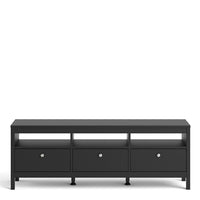 Thumbnail for Matt Black 3 Drawer TV Unit