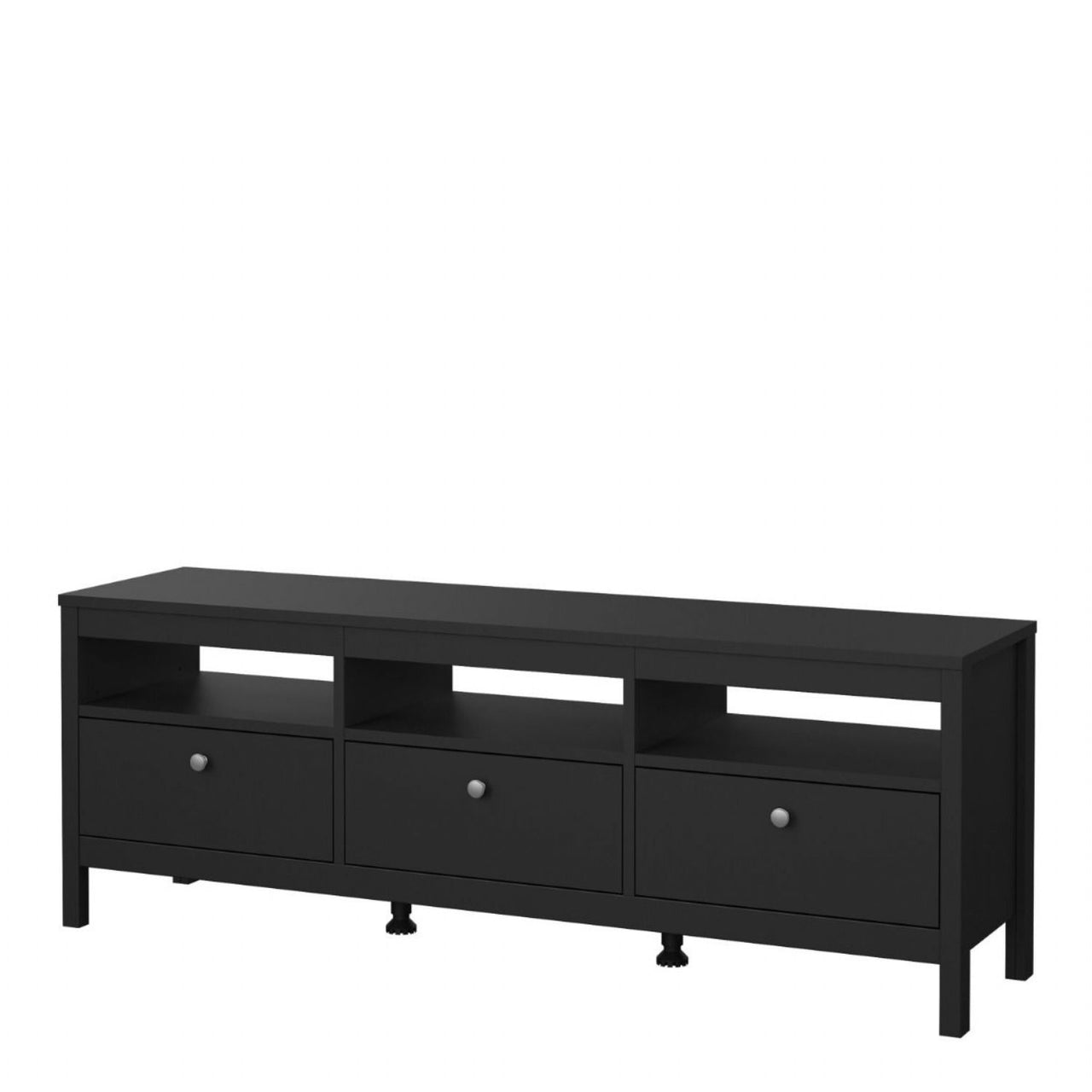 Matt Black 3 Drawer TV Unit