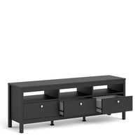 Thumbnail for Matt Black 3 Drawer TV Unit