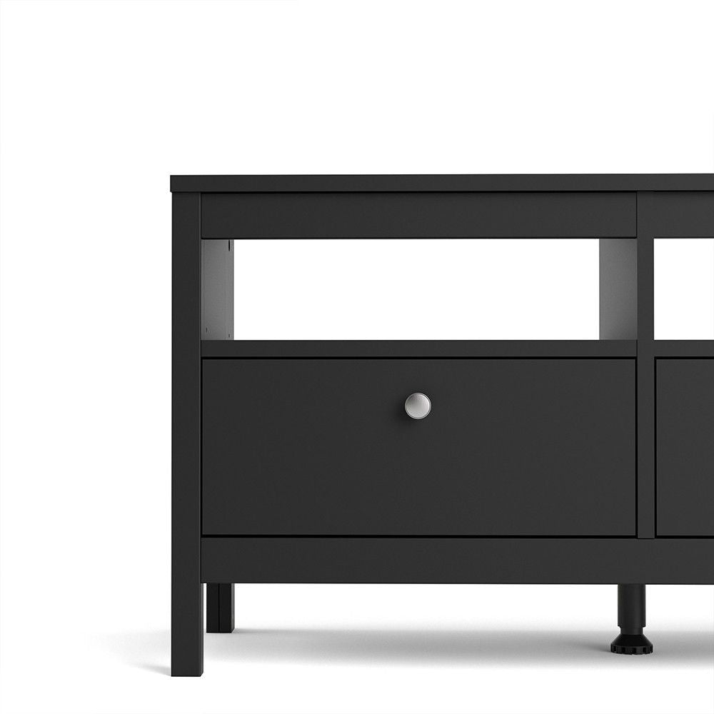 Matt Black 3 Drawer TV Unit