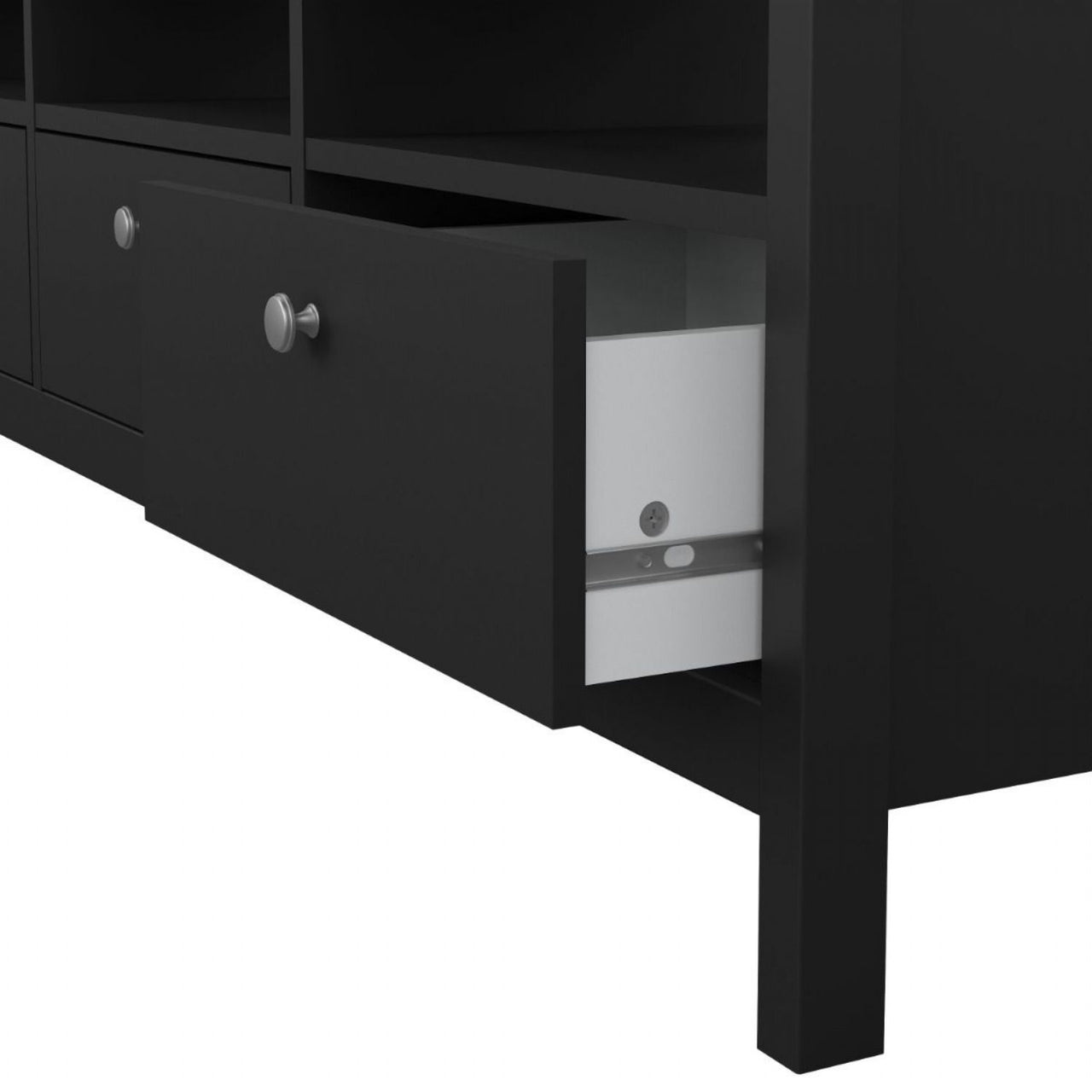 Matt Black 3 Drawer TV Unit