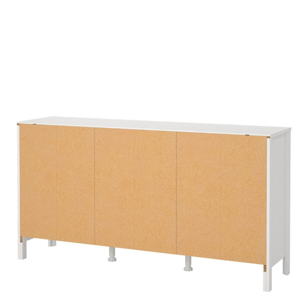 Modern Wide White 2 Door 3 Drawer Sideboard