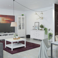 Thumbnail for Modern Wide White 2 Door 3 Drawer Sideboard