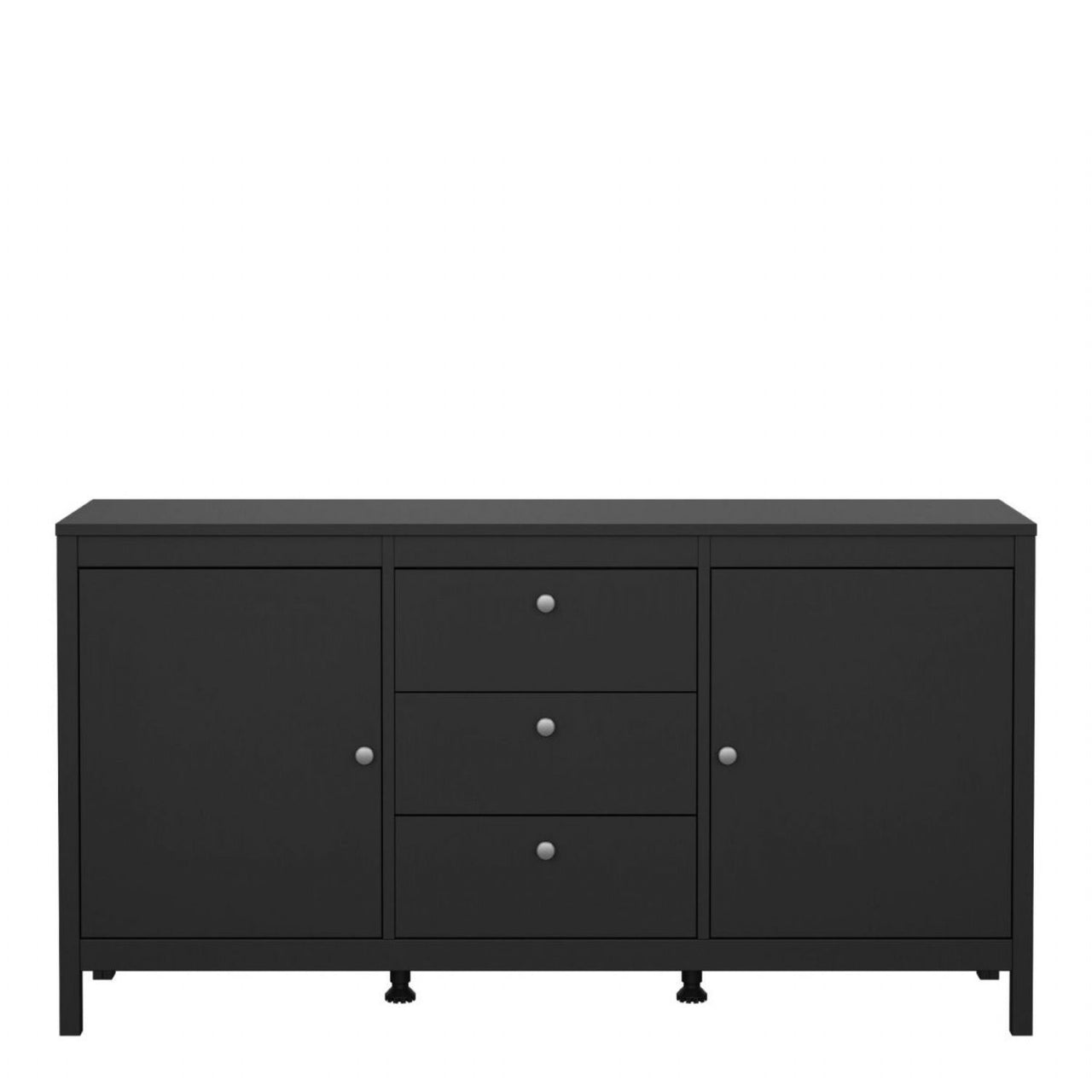 Matt Black 2 Door And 3 Drawer Sideboard