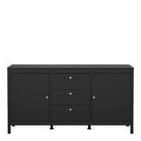 Thumbnail for Matt Black 2 Door And 3 Drawer Sideboard