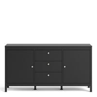 Thumbnail for Matt Black 2 Door And 3 Drawer Sideboard