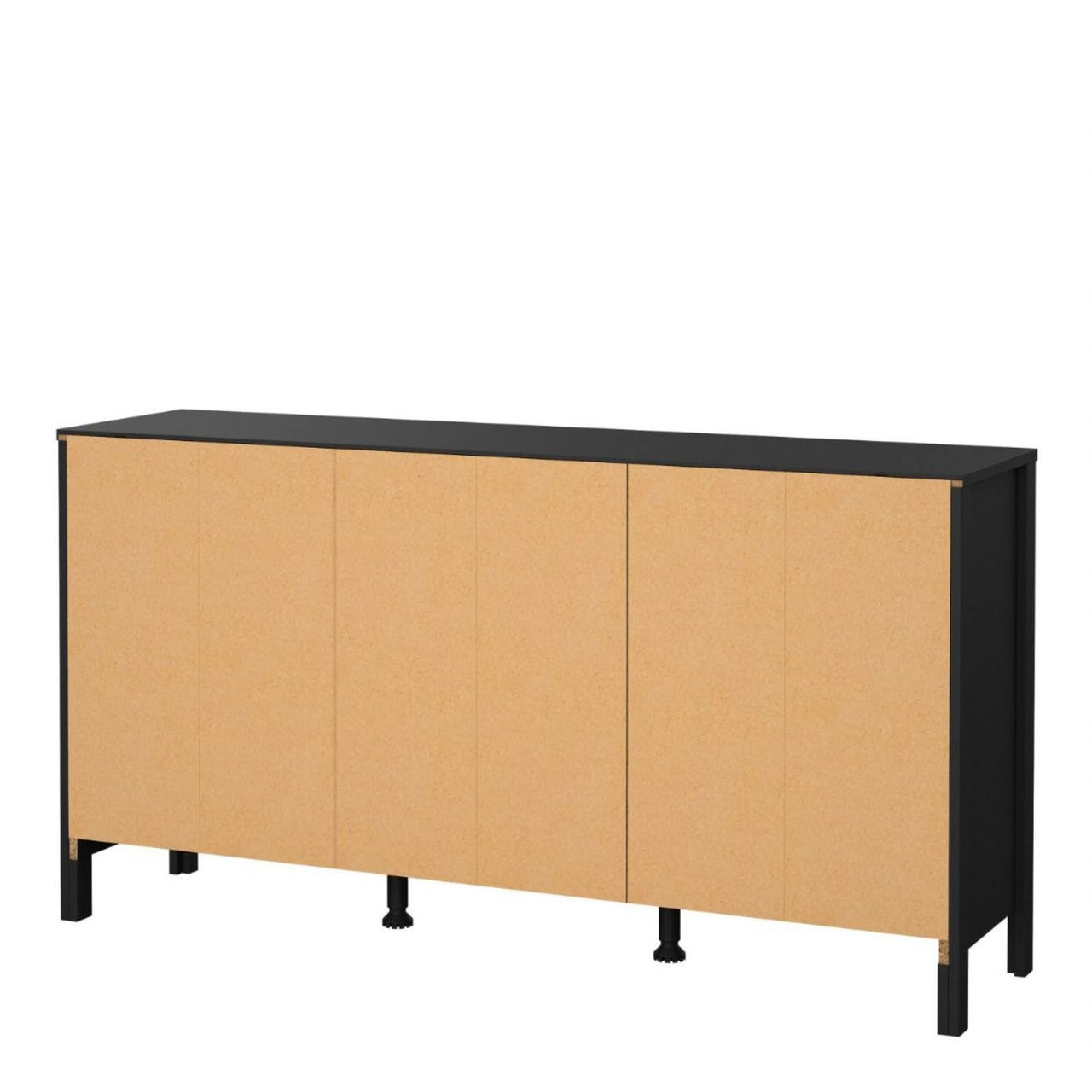 Matt Black 2 Door And 3 Drawer Sideboard