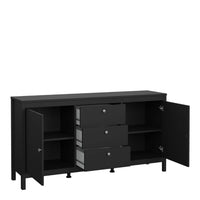 Thumbnail for Matt Black 2 Door And 3 Drawer Sideboard