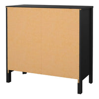 Thumbnail for Matt Black 2 Door 1 Drawer Sideboard With Metal Knobs