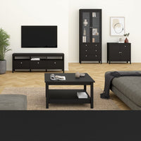 Thumbnail for Matt Black 2 Door 1 Drawer Sideboard With Metal Knobs