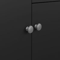 Thumbnail for Matt Black 2 Door 1 Drawer Sideboard With Metal Knobs