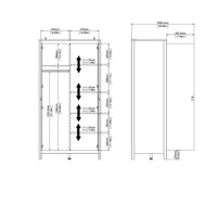 Thumbnail for Large White 199cm Tall 2 Door Double Wardrobe Modern