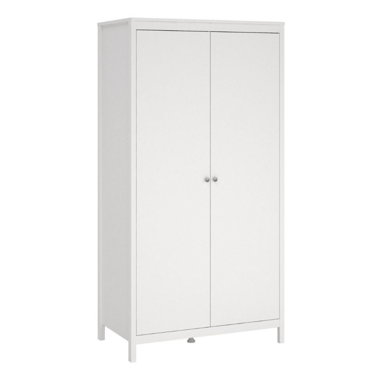 Large White 199cm Tall 2 Door Double Wardrobe Modern