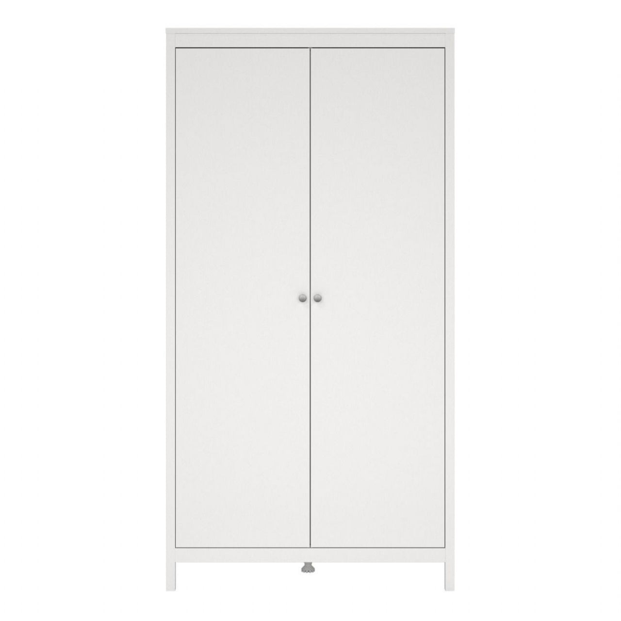 Large White 199cm Tall 2 Door Double Wardrobe Modern