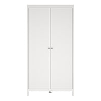 Thumbnail for Large White 199cm Tall 2 Door Double Wardrobe Modern