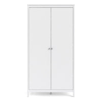 Thumbnail for Large White 199cm Tall 2 Door Double Wardrobe Modern