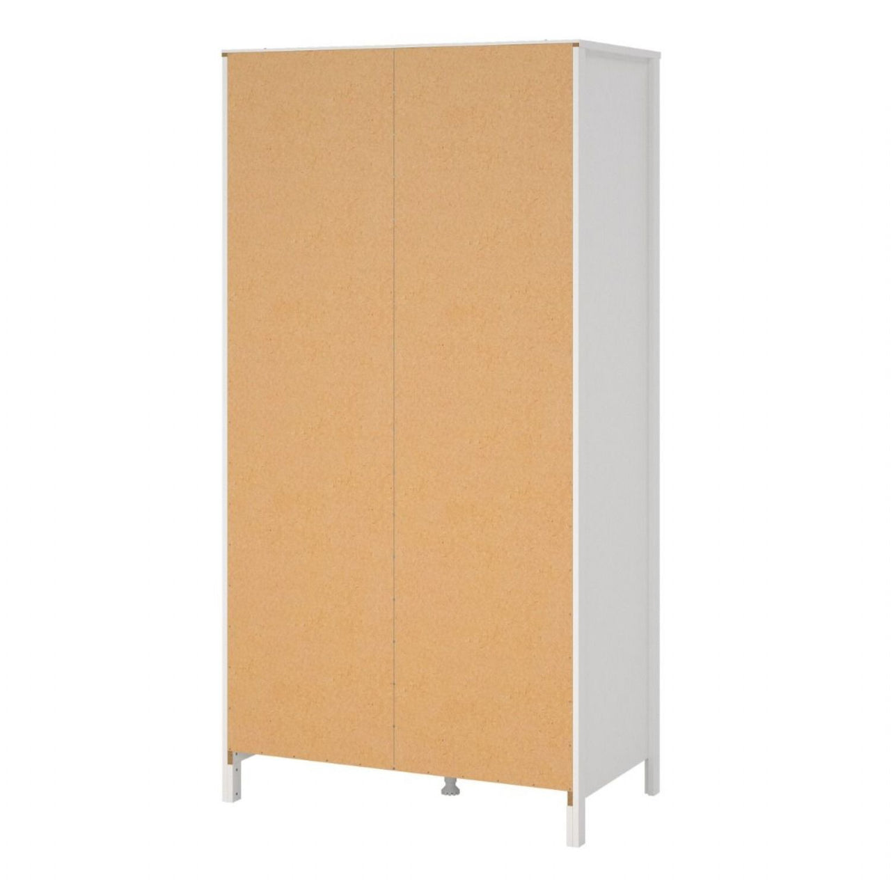 Large White 199cm Tall 2 Door Double Wardrobe Modern