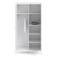 Thumbnail for Large White 199cm Tall 2 Door Double Wardrobe Modern