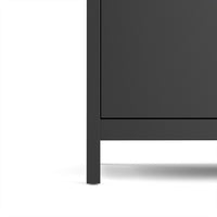 Thumbnail for Traditional Matt Black 2 Door Wardrobe With Metal Round Handles