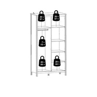 Thumbnail for Traditional Matt Black 2 Door Wardrobe With Metal Round Handles