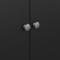 Thumbnail for Traditional Matt Black 2 Door Wardrobe With Metal Round Handles