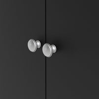 Thumbnail for Traditional Matt Black 2 Door Wardrobe With Metal Round Handles