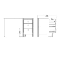 Thumbnail for Madrid Desk 3 drawers White