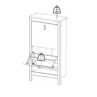 Thumbnail for Madrid Shoe Cabinet 2 Flap Door White