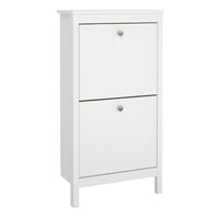 Thumbnail for Madrid Shoe Cabinet 2 Flap Door White