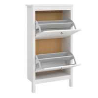 Thumbnail for Madrid Shoe Cabinet 2 Flap Door White