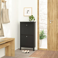 Thumbnail for Madrid Shoe Cabinet 2 flap doors Matt Black