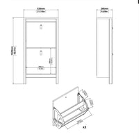 Thumbnail for Madrid Shoe Cabinet 2 flap doors Matt Black