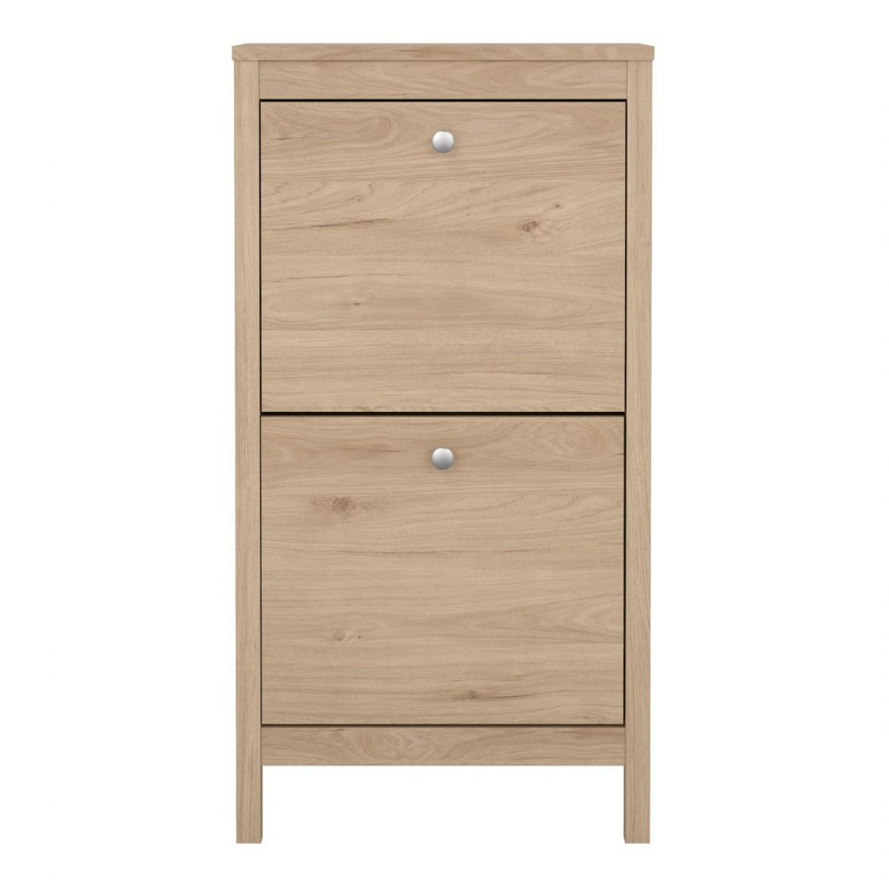 Madrid Shoe Cabinet 2 Flap Doors in Jackson Hickory Oak