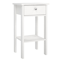 Thumbnail for Madrid Bedside Table with 1 Drawer in White